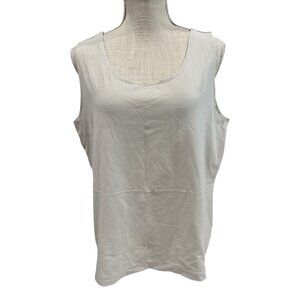Chicos Womens White Sleeveless Tank Top Size 3 Nylon/Spandex Blend